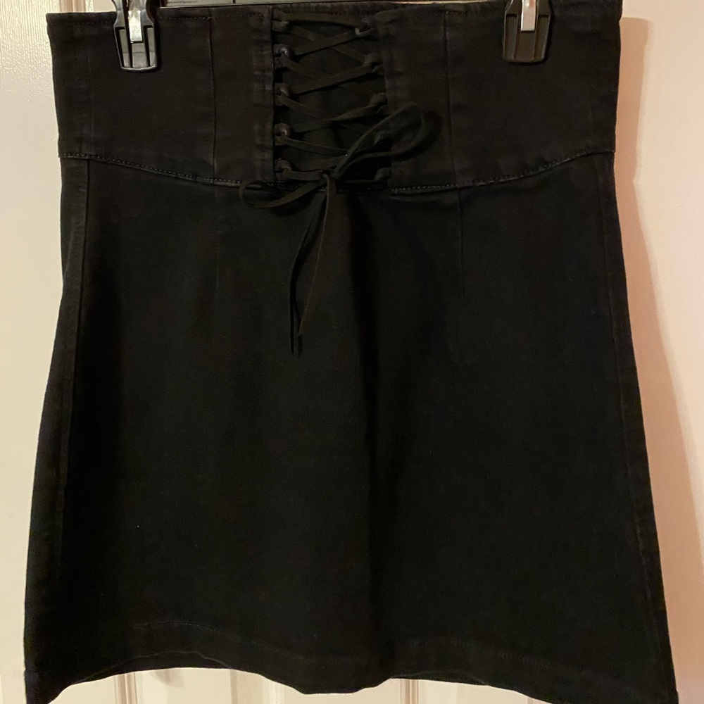 Black Jean high waist skirt